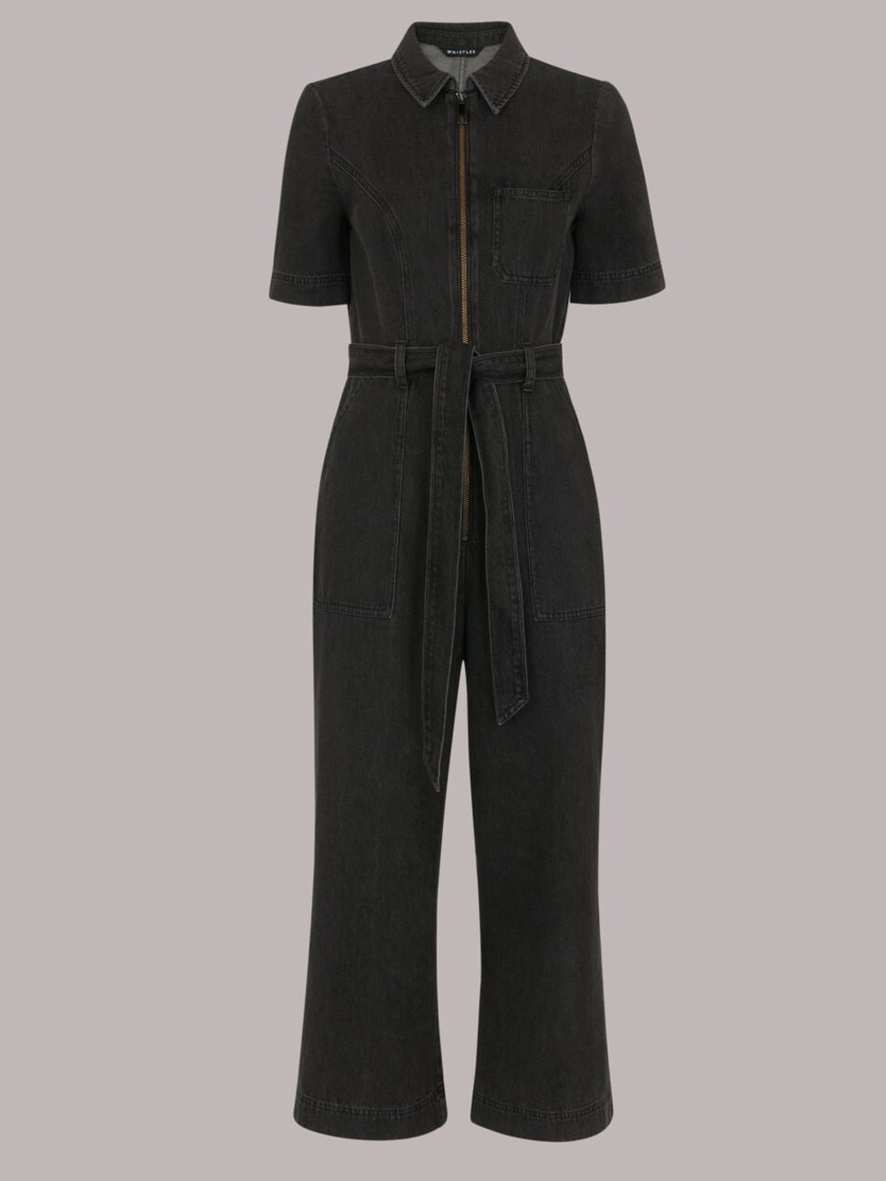 NWT En Saison Aaliyah Black Denim Jumpsuit - Size Small - Picture 2 of 12